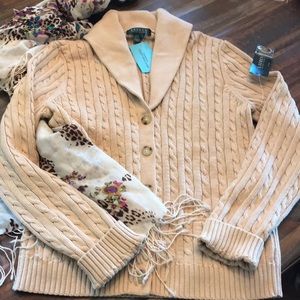 Lauren Tan cardigan Sweater Large